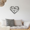 Wallxpert Decorative Metal Wall Accessory Heart Metal Decor Black