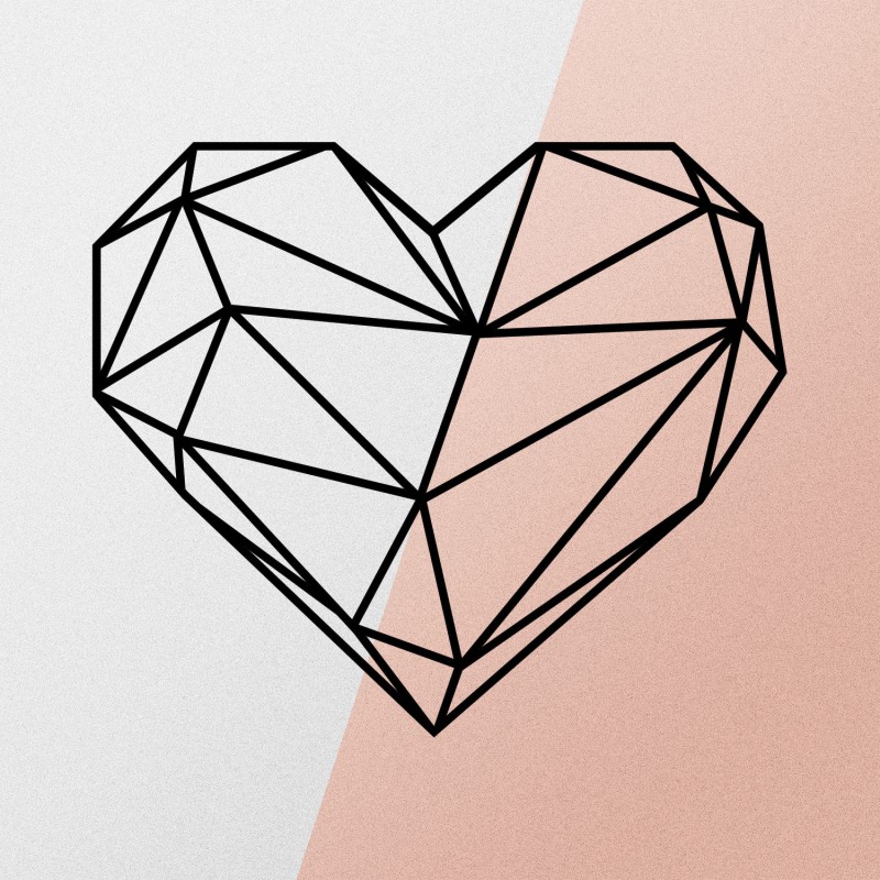 Wallxpert Decorative Metal Wall Accessory Heart Metal Decor Black