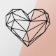 Wallxpert Decorative Metal Wall Accessory Heart Metal Decor Black