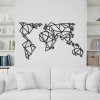 Decorative Metal Wall Accessory World Map Metal Decor 4 Black