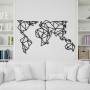 Decorative Metal Wall Accessory World Map Metal Decor 4 Black