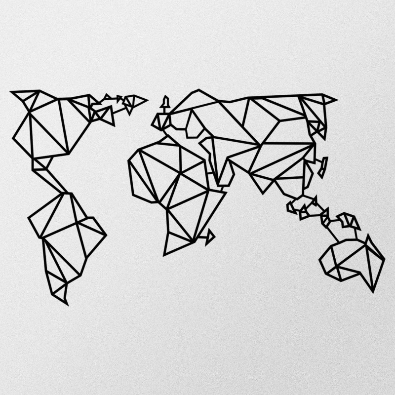 Decorative Metal Wall Accessory World Map Metal Decor 4 Black