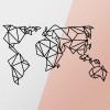 Decorative Metal Wall Accessory World Map Metal Decor 4 Black