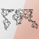 Decorative Metal Wall Accessory World Map Metal Decor 4 Black