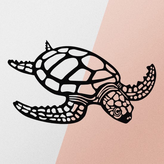 Wallxpert Decorative Metal Wall Accessory Caretta Caretta Black