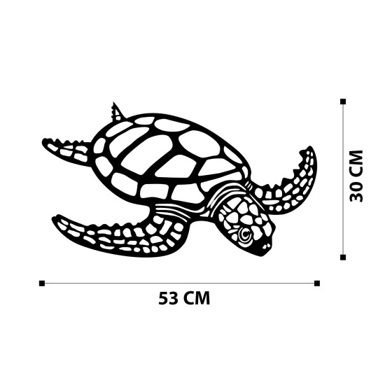 Wallxpert Decorative Metal Wall Accessory Caretta Caretta Black