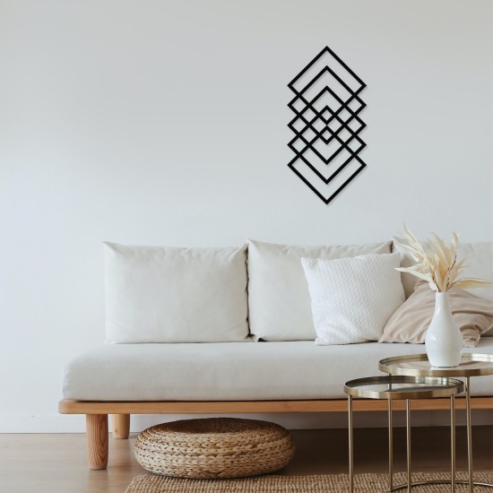 Wallxpert Decorative Metal Wall Accessory Geometry Black