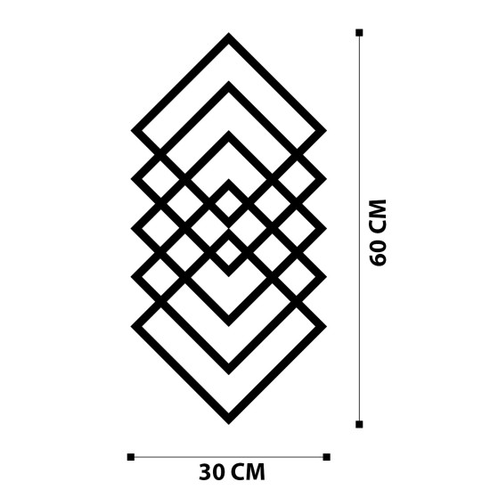 Wallxpert Decorative Metal Wall Accessory Geometry Black