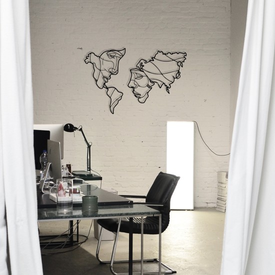 Wallxpert Decorative Metal Wall Accessory Suret Two Black