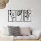 Wallxpert Decorative Metal Wall Accessory Flowers Black