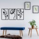 Wallxpert Decorative Metal Wall Accessory Flowers Black