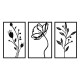 Wallxpert Decorative Metal Wall Accessory Flowers Black