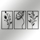 Wallxpert Decorative Metal Wall Accessory Flowers Black