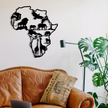 Decorative Metal Wall Accessory African 2 Black