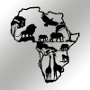 Decorative Metal Wall Accessory African 2 Black