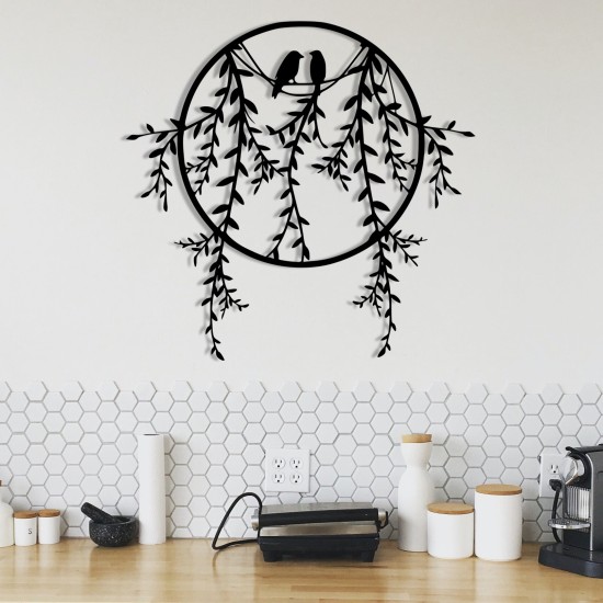 Wallxpert Decorative Metal Wall Accessory Sirayet Black