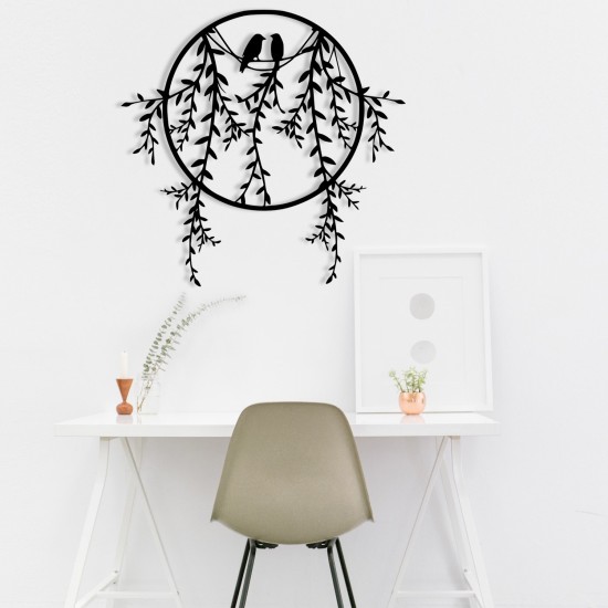 Wallxpert Decorative Metal Wall Accessory Sirayet Black