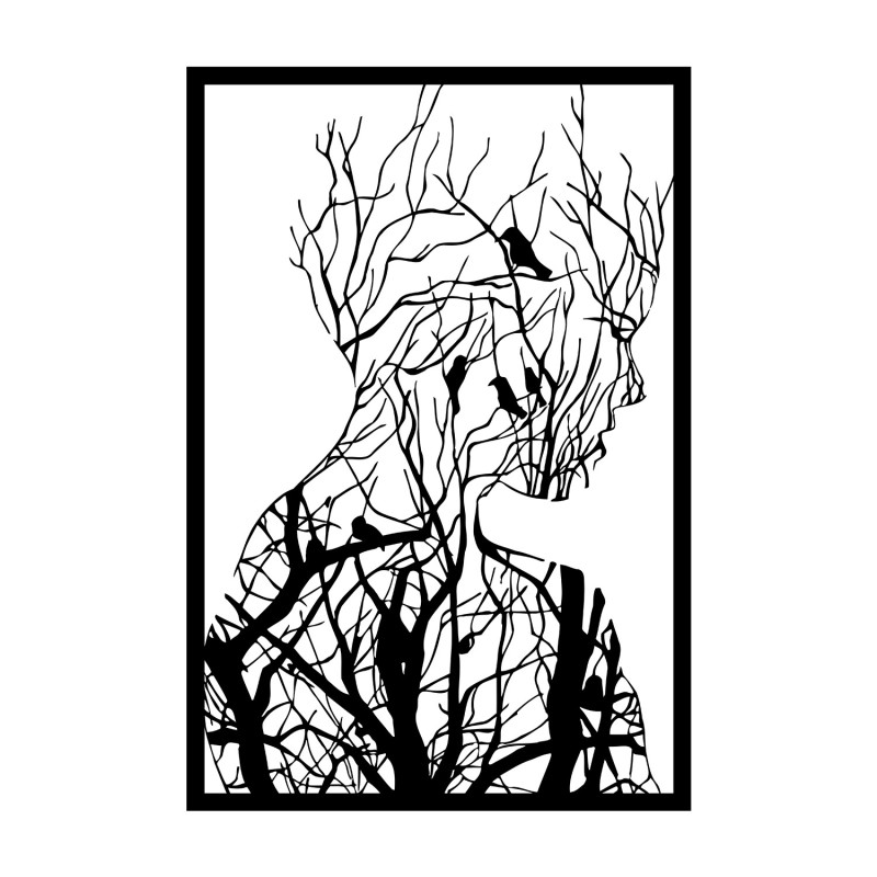 Wallxpert Decorative Metal Wall Accessory Arakan Black