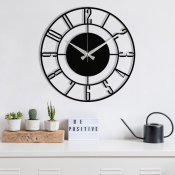 Decorative Metal Wall Clock Enzoclock - S011 Black