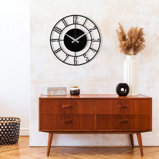 Wallxpert Decorative Metal Wall Clock Enzoclock - S011 Black