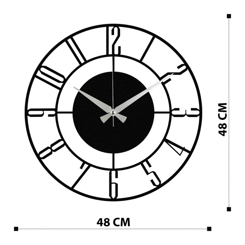 Wallxpert Decorative Metal Wall Clock Enzoclock - S011 Black