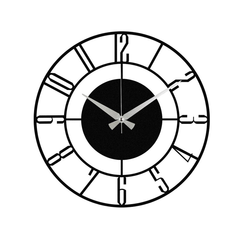 Wallxpert Decorative Metal Wall Clock Enzoclock - S011 Black