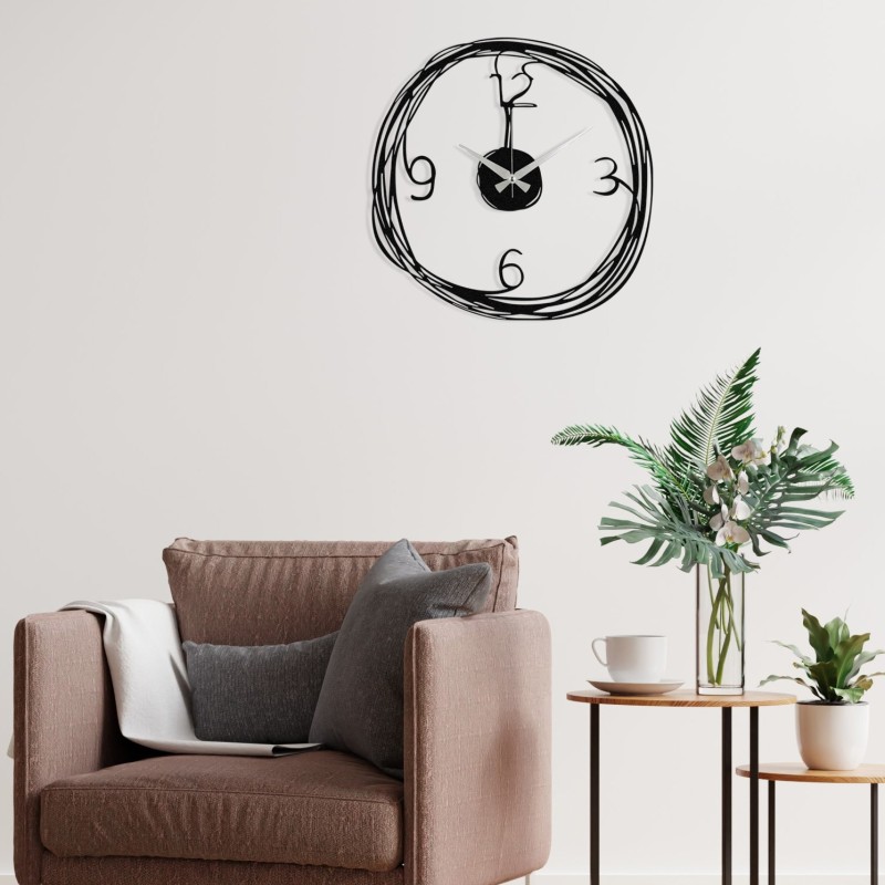 Wallxpert Decorative Metal Wall Clock Gergo Black