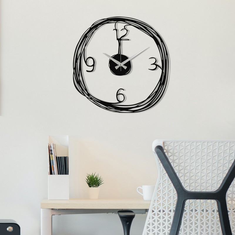 Wallxpert Decorative Metal Wall Clock Gergo Black