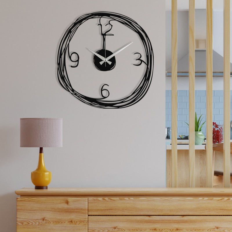 Wallxpert Decorative Metal Wall Clock Gergo Black