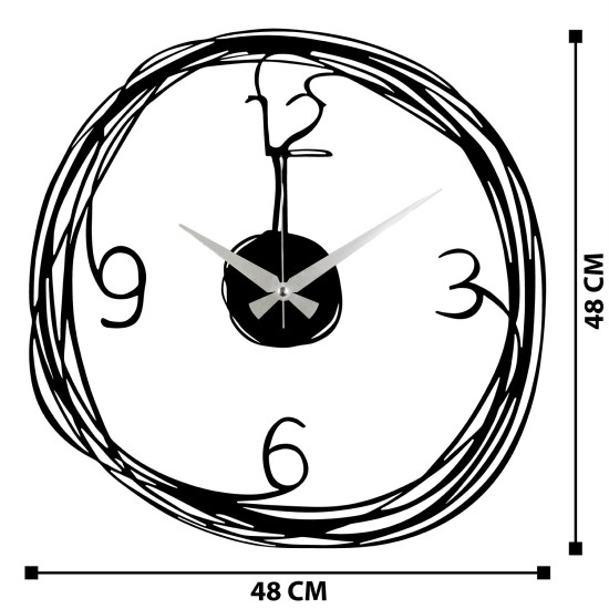 Wallxpert Decorative Metal Wall Clock Gergo Black