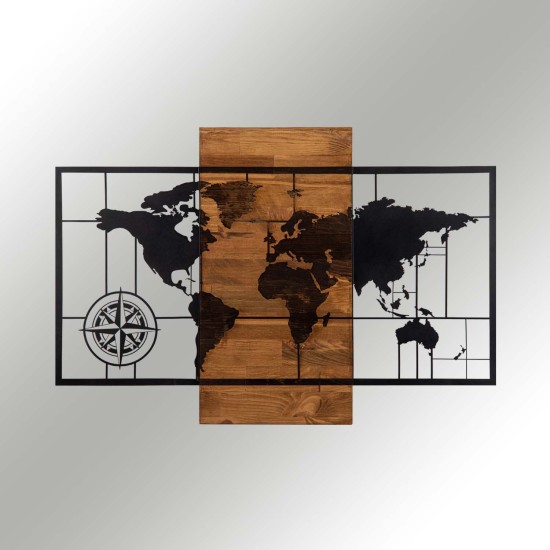 Decorative Wooden Wall Accessory World Map Wıth Compass Black
Walnut Wallxpert Decorative Wooden Wall Accessory World Map Wıth Compass Black
Walnut