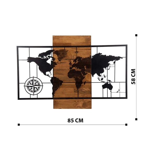 Decorative Wooden Wall Accessory World Map Wıth Compass Black
Walnut Wallxpert Decorative Wooden Wall Accessory World Map Wıth Compass Black
Walnut