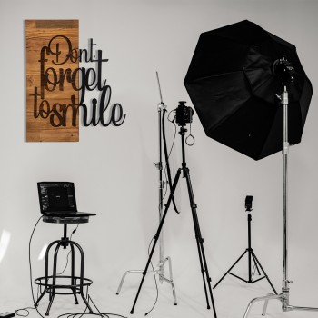 Decorative Wooden Wall Accessory Dont Forget To Smıle Black
Walnut