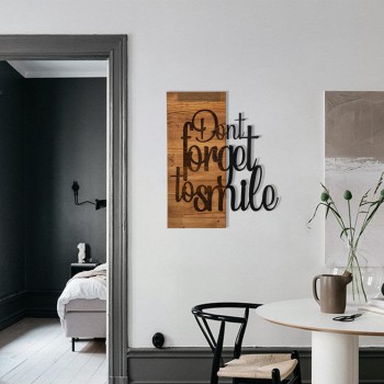 Decorative Wooden Wall Accessory Dont Forget To Smıle Black
Walnut