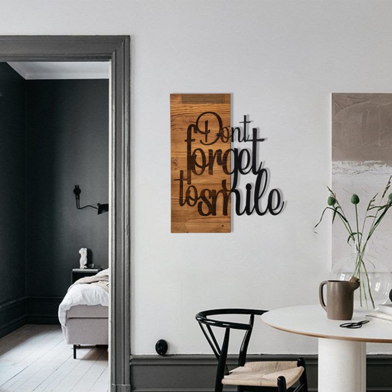 Wallxpert Decorative Wooden Wall Accessory Dont Forget To Smıle Black
Walnut