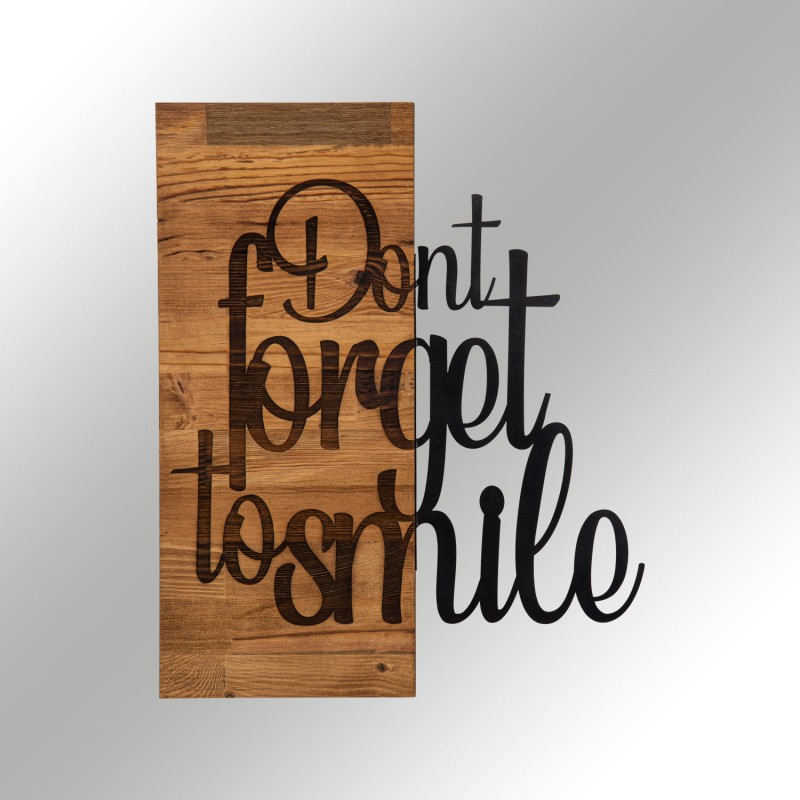 Wallxpert Decorative Wooden Wall Accessory Dont Forget To Smıle Black
Walnut