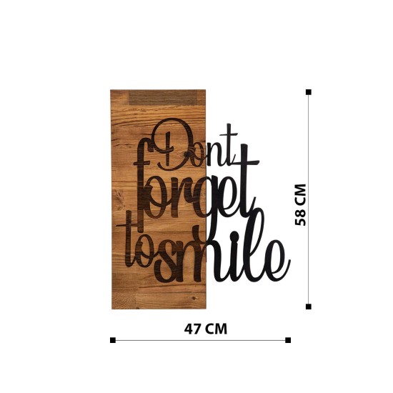 Wallxpert Decorative Wooden Wall Accessory Dont Forget To Smıle Black
Walnut