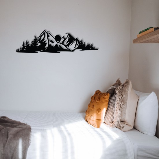 Decorative Metal Wall Accessory Mountain 2 Black Decorative Metal Wall Accessory Mountain 2 Black