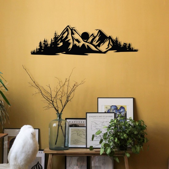 Decorative Metal Wall Accessory Mountain 2 Black Decorative Metal Wall Accessory Mountain 2 Black