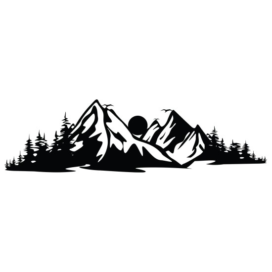 Decorative Metal Wall Accessory Mountain 2 Black Decorative Metal Wall Accessory Mountain 2 Black