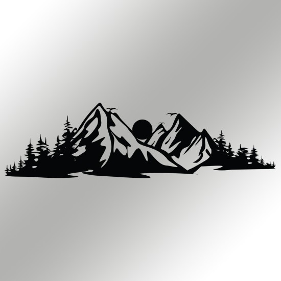 Decorative Metal Wall Accessory Mountain 2 Black Decorative Metal Wall Accessory Mountain 2 Black