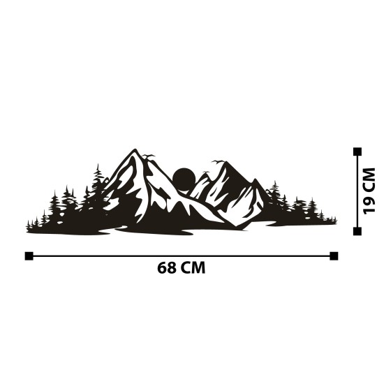 Decorative Metal Wall Accessory Mountain 2 Black Decorative Metal Wall Accessory Mountain 2 Black