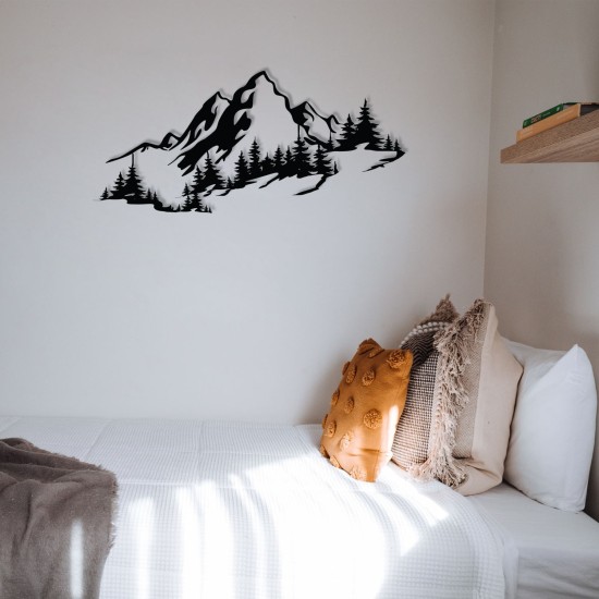 Wallxpert Decorative Metal Wall Accessory Mountain 3 Black