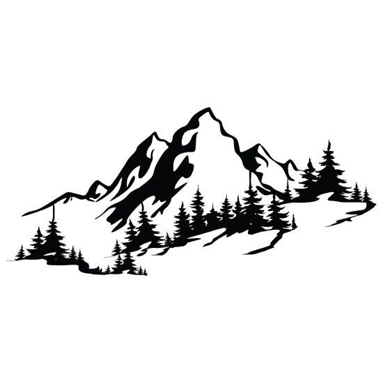 Wallxpert Decorative Metal Wall Accessory Mountain 3 Black