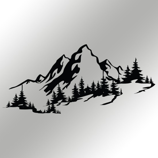 Wallxpert Decorative Metal Wall Accessory Mountain 3 Black