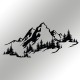 Wallxpert Decorative Metal Wall Accessory Mountain 3 Black