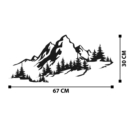 Wallxpert Decorative Metal Wall Accessory Mountain 3 Black