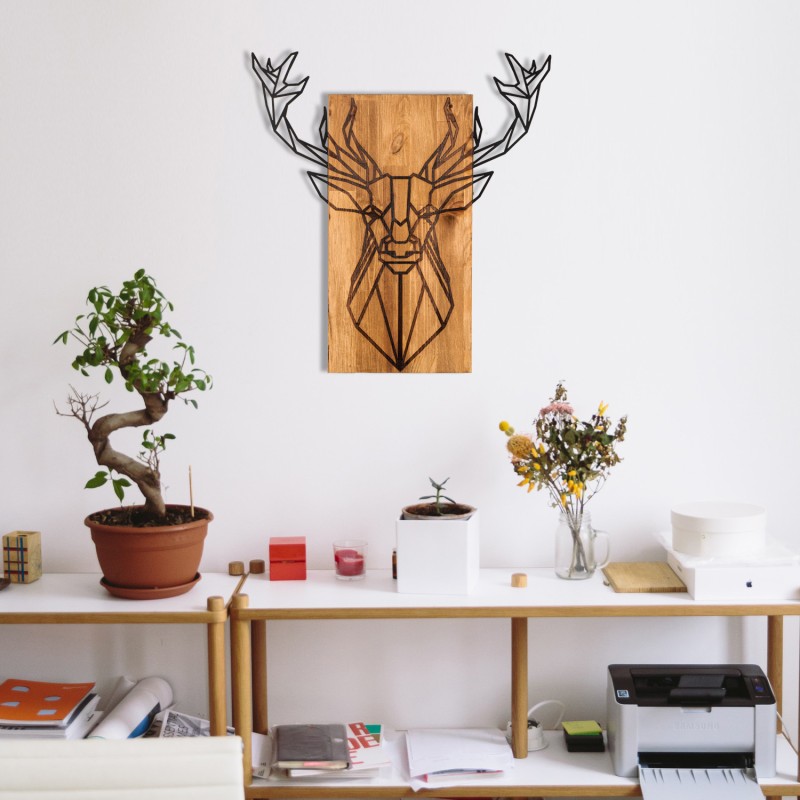 Wallxpert Decorative Wooden Wall Accessory Deer Black
Walnut