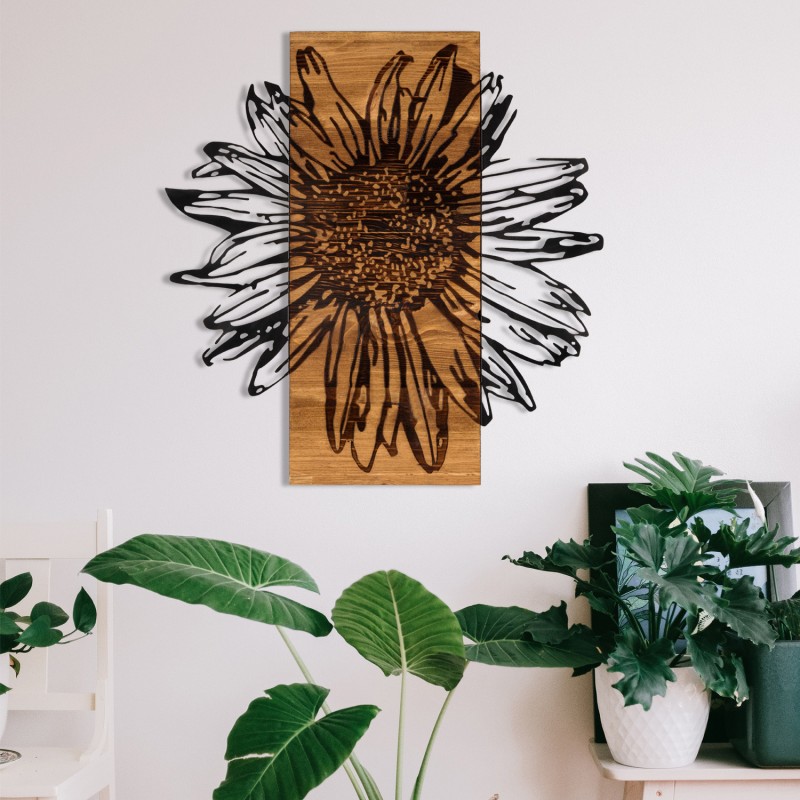 Wallxpert Decorative Wooden Wall Accessory Daisy Black
Walnut