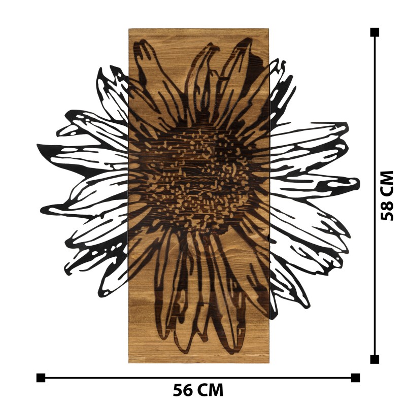 Wallxpert Decorative Wooden Wall Accessory Daisy Black
Walnut